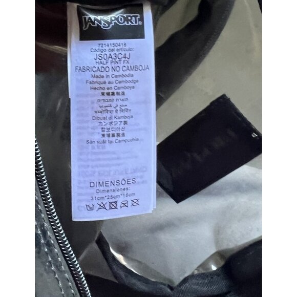 Vintage Jansport Half Pint Mini Corduroy Backpack Classic Translucent Black - Picture 12 of 15